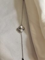 Van cleef modeli tek yapraklı büyük yonca düz vca gümüş bileklik