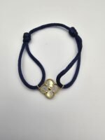 Van cleef modeli tek yapraklı büyük yonca lacivert ipli vca gold bileklik