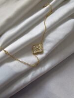 Van cleef modeli tek yapraklı büyük yonca taşlı vca gold bileklik