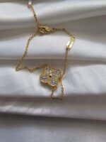 Van cleef modeli tek yapraklı büyük yonca taşlı vca gold bileklik