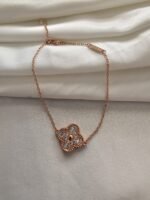 Van cleef modeli tek yapraklı büyük yonca taşlı vca rose bileklik