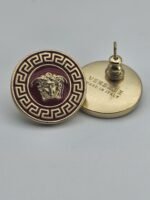 Versace modeli gold altın kırmızı mineli küpe
