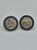 Versace modeli gold altın siyah ve beyaz küpe