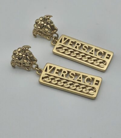 Versace modeli gold altın yazılı küpe