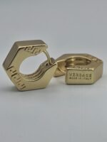 Versace modeli somun gold altın küpe