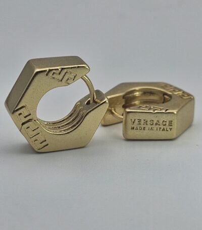 Versace modeli somun gold altın küpe