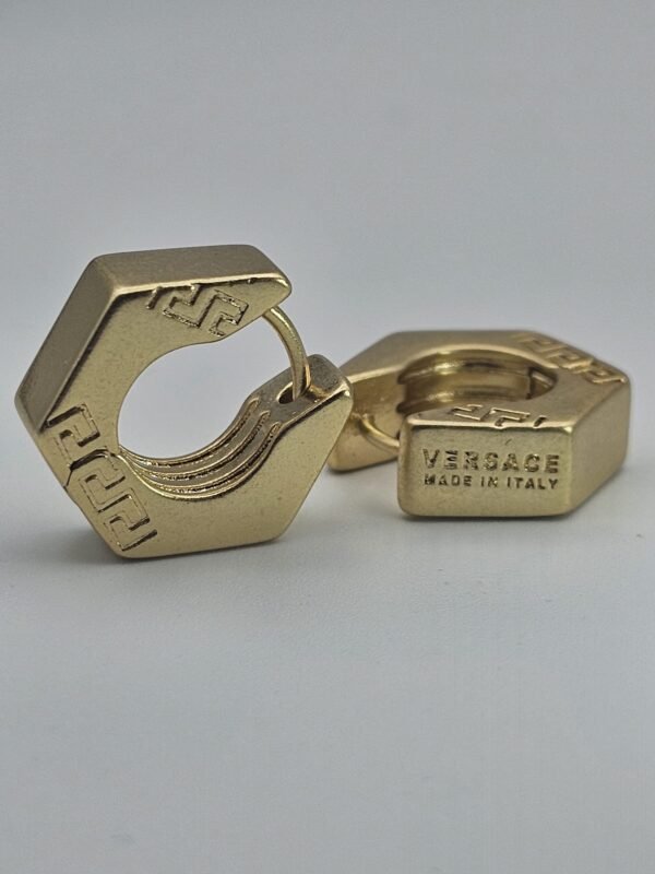 Versace modeli somun gold altın küpe