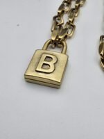 balenciaga modeli kilit model antik gold kolye