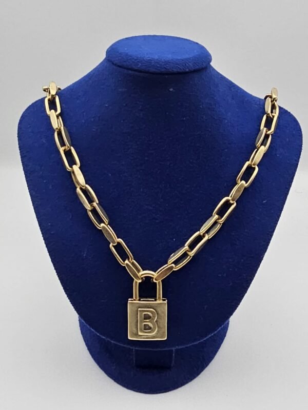 balenciaga modeli kilit model antik gold kolye