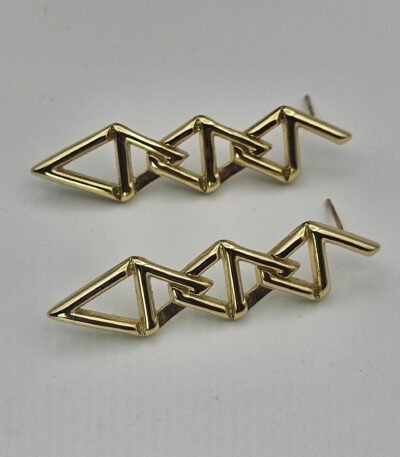 louis vuitton modeli şimşek model gold altın lv küpe