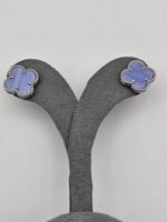 van cleef modeli büyük yonca doğal taş açık mavi gümüş vca küpe