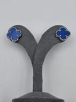 van cleef modeli büyük yonca doğal taş mavi gümüş vca küpe