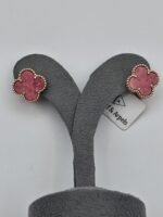 van cleef modeli büyük yonca doğal taş pembe rose omega vca küpe