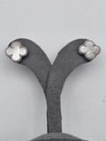 van cleef modeli büyük yonca doğal taş sedef beyaz gümüş vca küpe