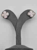 van cleef modeli büyük yonca doğal taş sedef pembe gümüş vca küpe