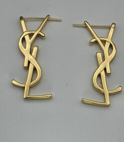 yves saint laurent modeli gold altın ysl küpe