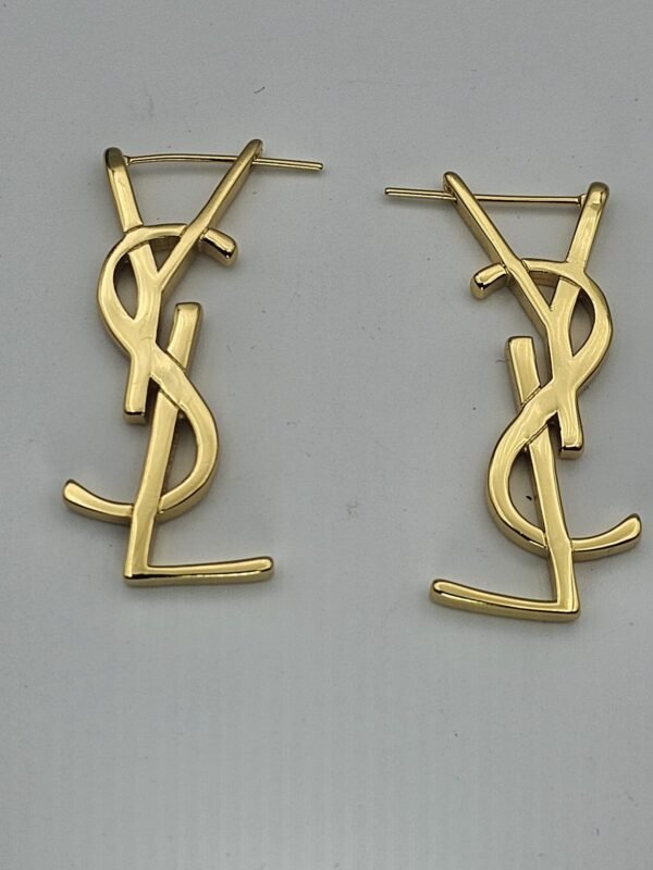 yves saint laurent modeli gold altın ysl küpe