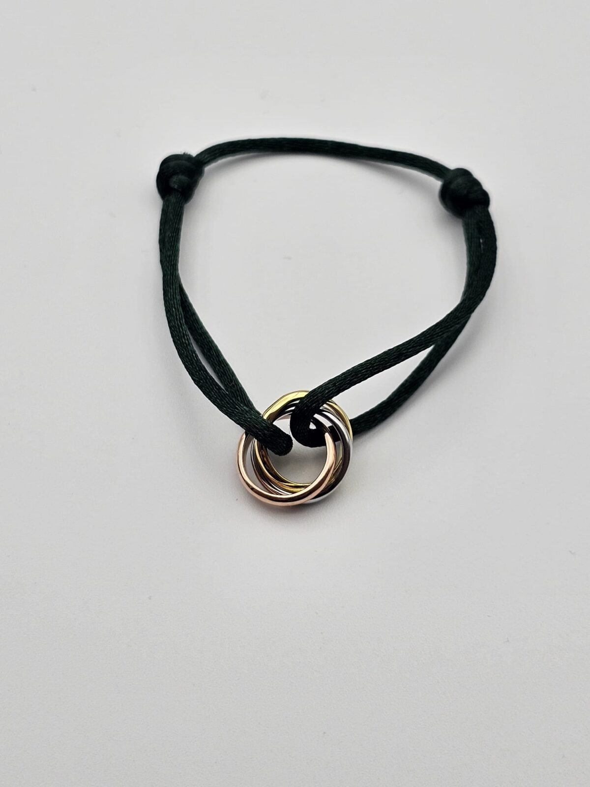 Cartier Trinity modeli altın gold gümüş rose koyu yeşil bileklik