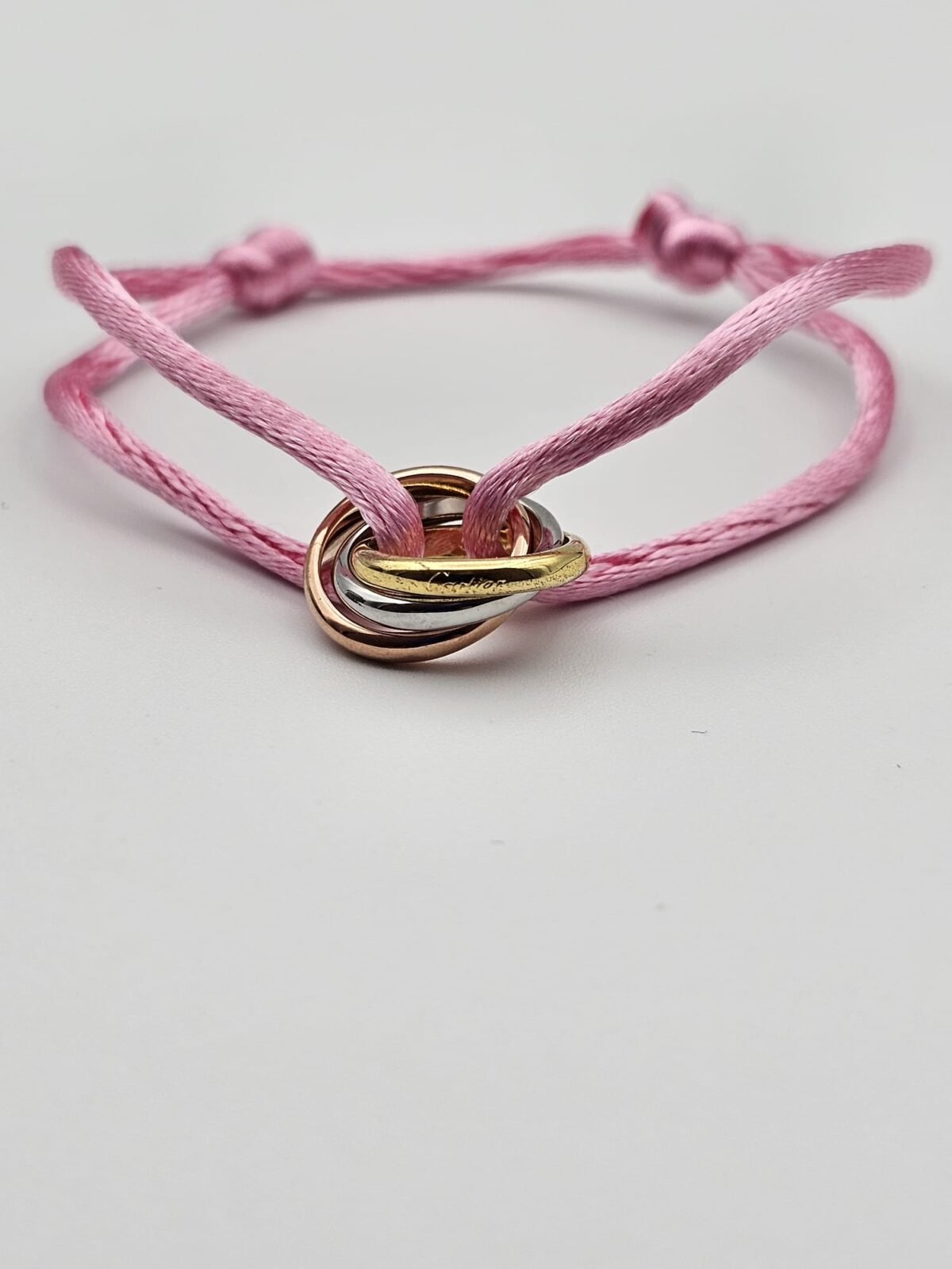 Cartier Trinity modeli altın gold gümüş rose pembe bileklik