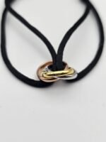 Cartier Trinity modeli altın gold gümüş rose siyah bileklik